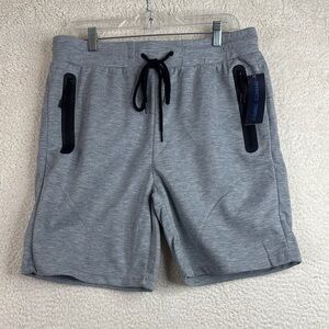 NWT Pure Champ Mens Gray Fleece Casual Gym Sweat Shorts 3-Pockets L LARGE